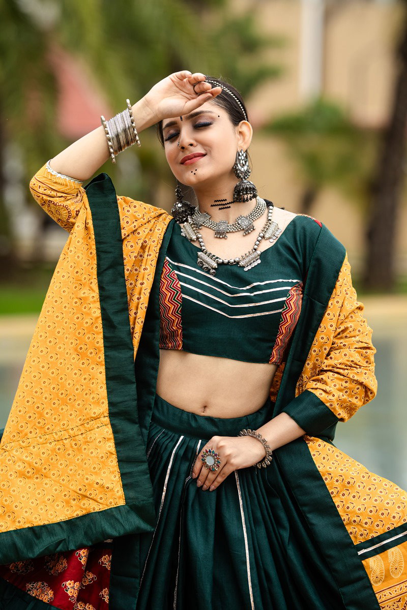 Plain Printed Lehenga Set — view 3