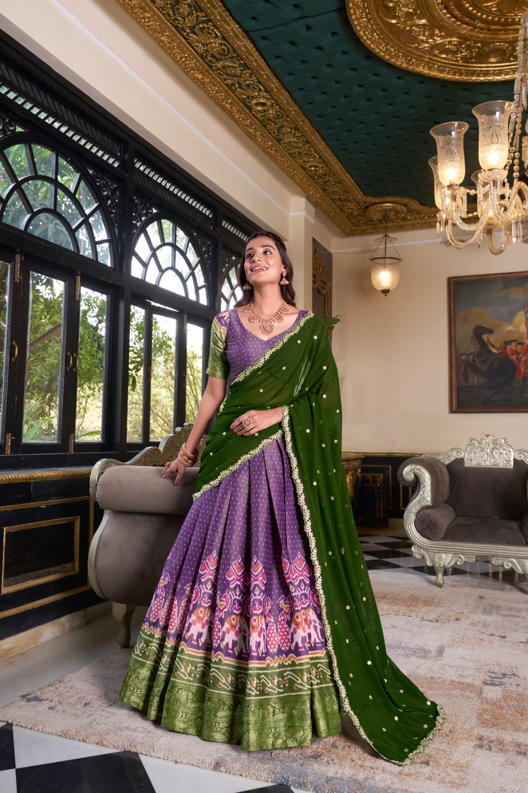 Weaving Zari Lehenga Set — view 2
