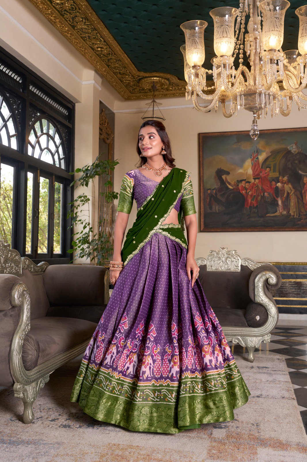 Weaving Zari Lehenga Set — view 3
