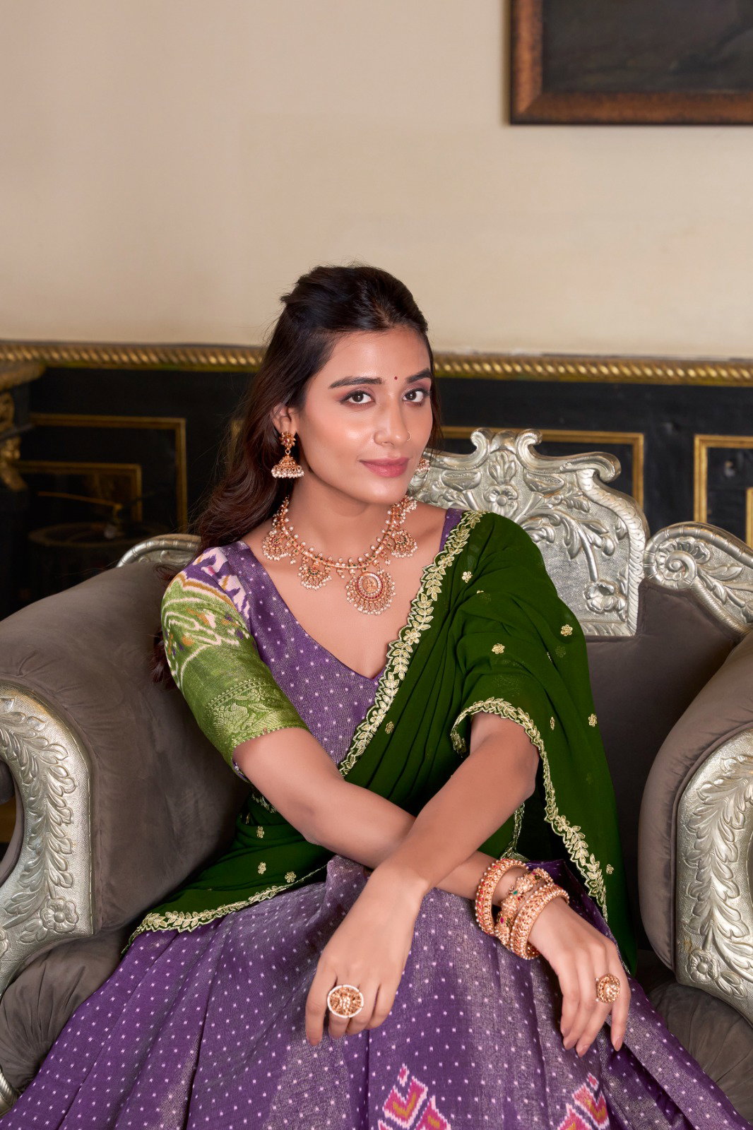 Weaving Zari Lehenga Set — view 6