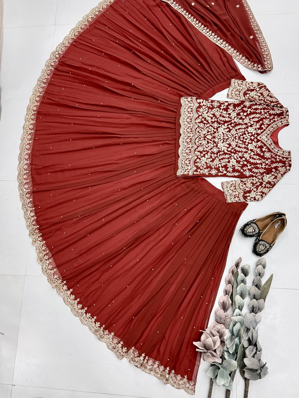 Faux Sequin Wedding Lehenga Set — view 6