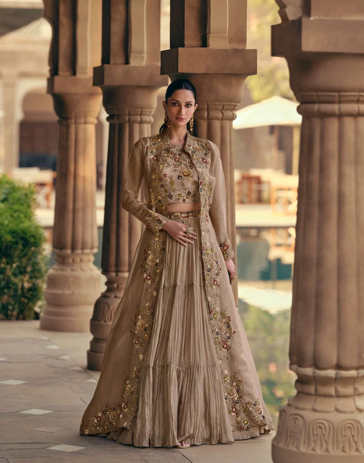 Long Thread Wedding Lehenga Set — view 1