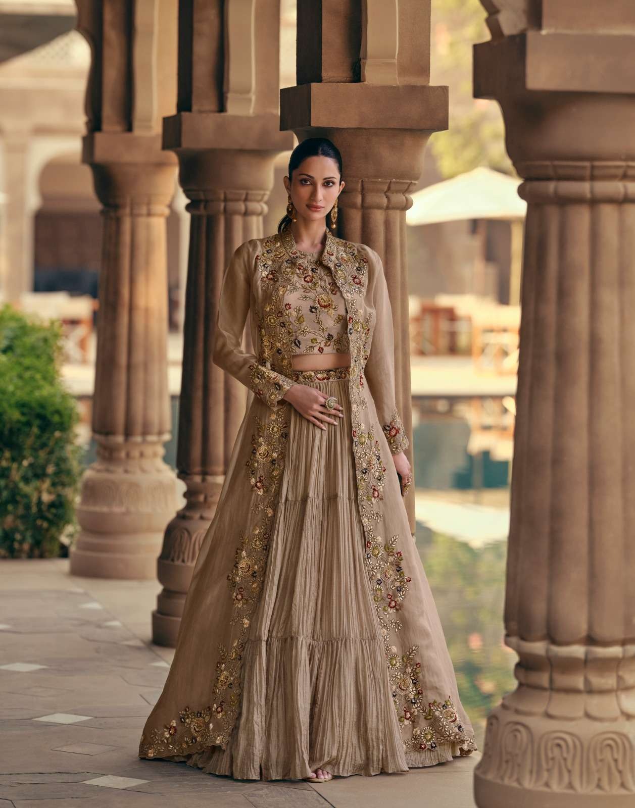 Long Thread Wedding Lehenga Set — view 2