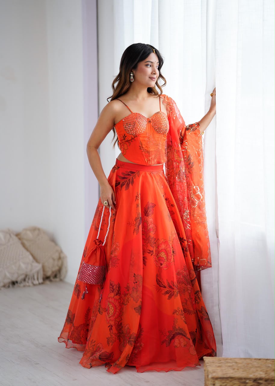 Digital Printed Lehenga Set — view 3