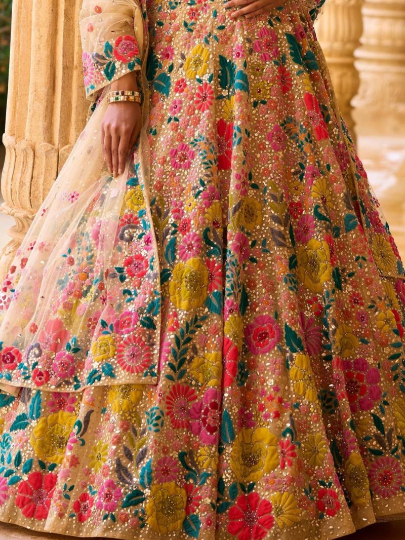 Georgette Sequin Wedding Lehenga Set — view 4