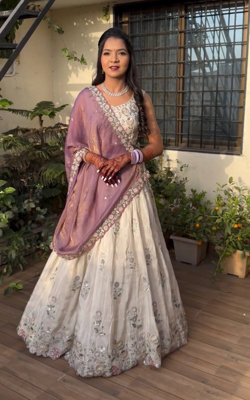 Chinon Sequin Wedding Lehenga Set — view 2