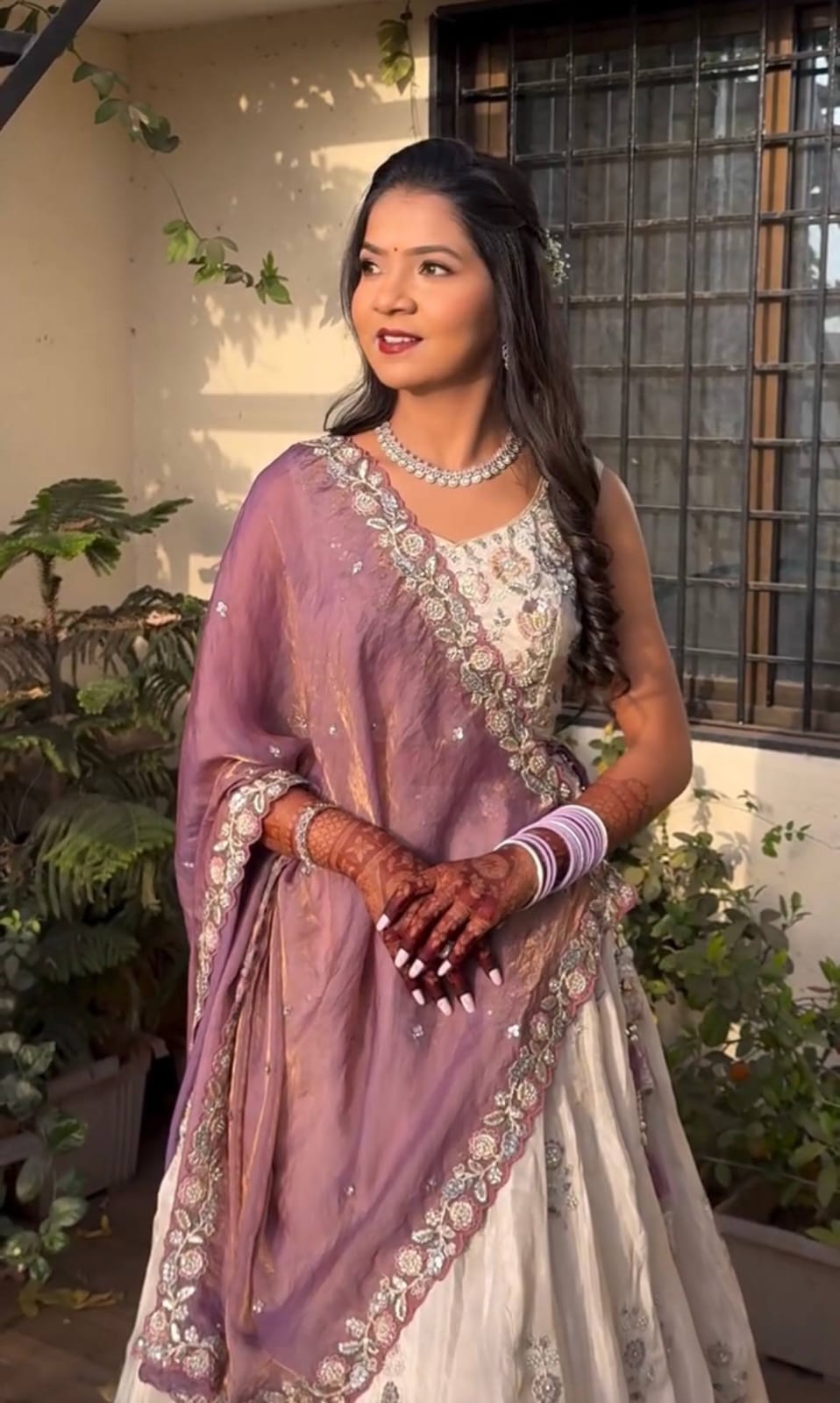 Chinon Sequin Wedding Lehenga Set — view 3