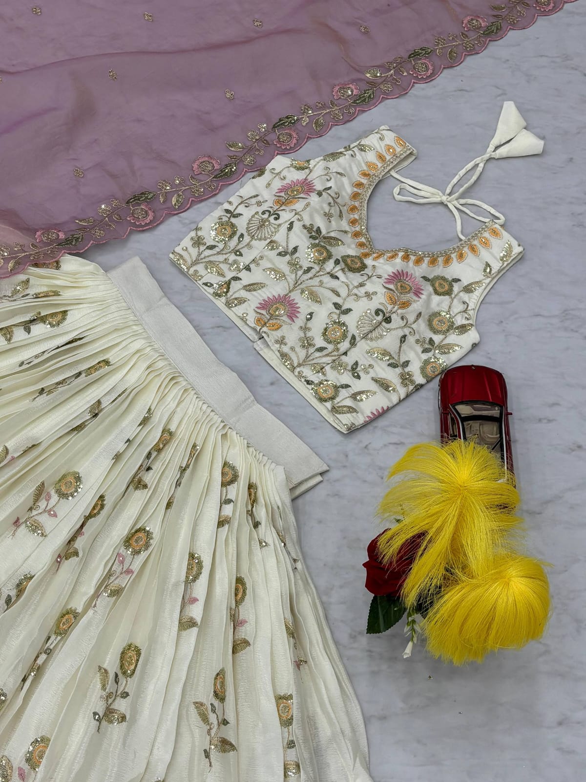 Chinon Sequin Wedding Lehenga Set — view 4