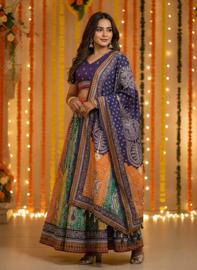 Radha Printed Lehenga Set — view 5
