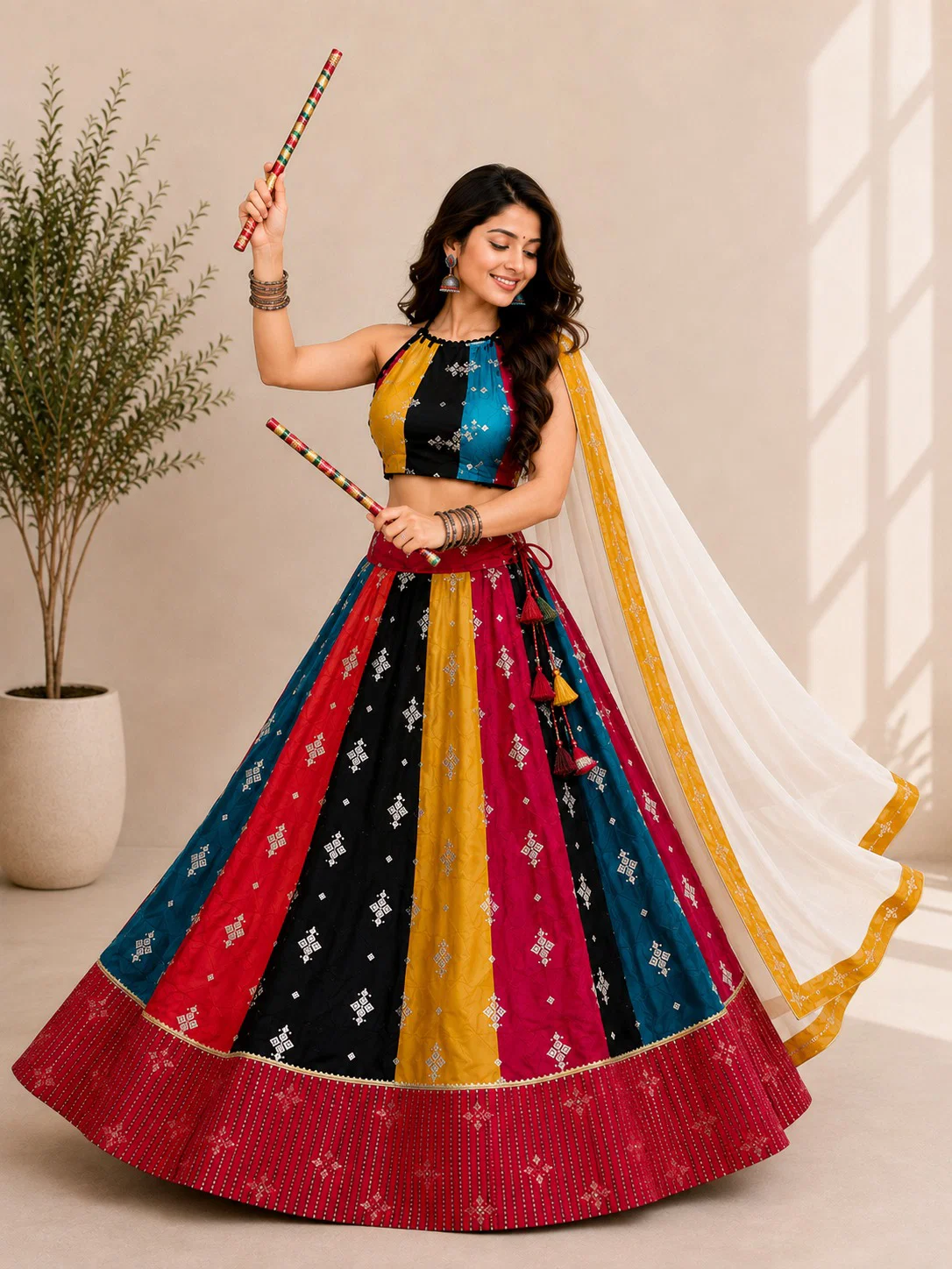 Silk Sequin Lehenga Set — view 1