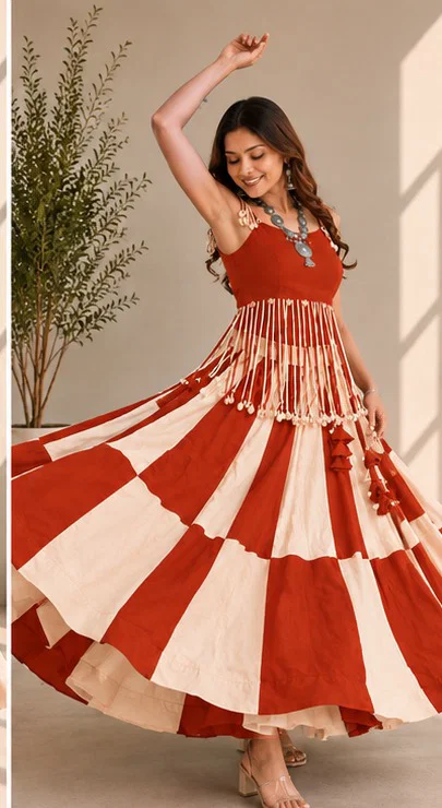 Rust Thread Lehenga Set — view 1