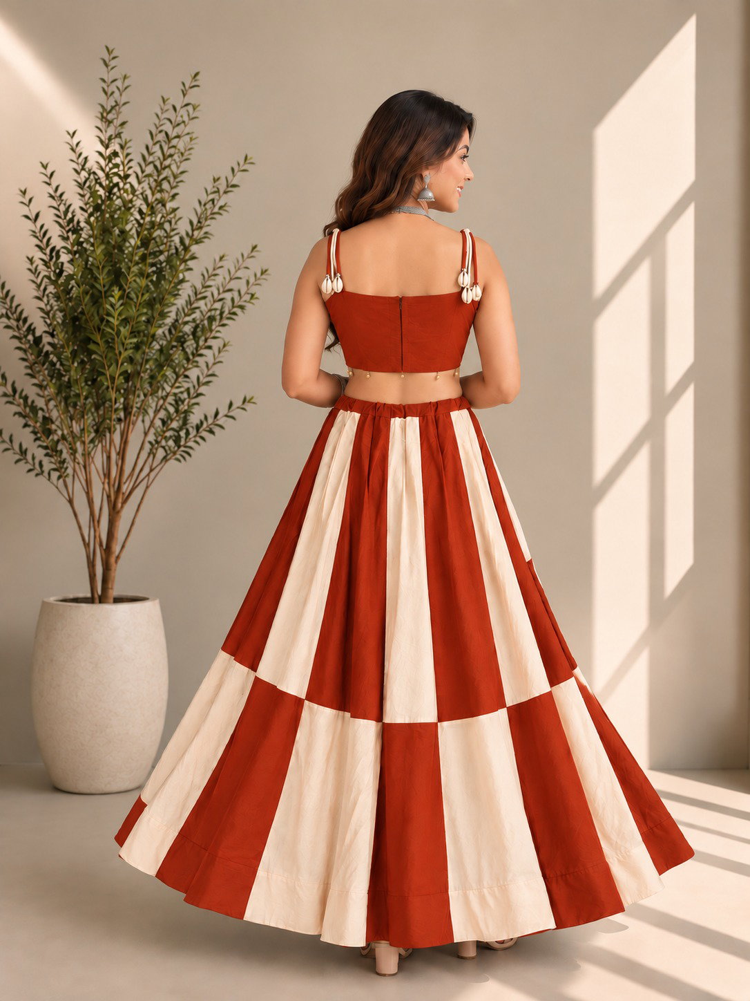 Rust Thread Lehenga Set — view 4