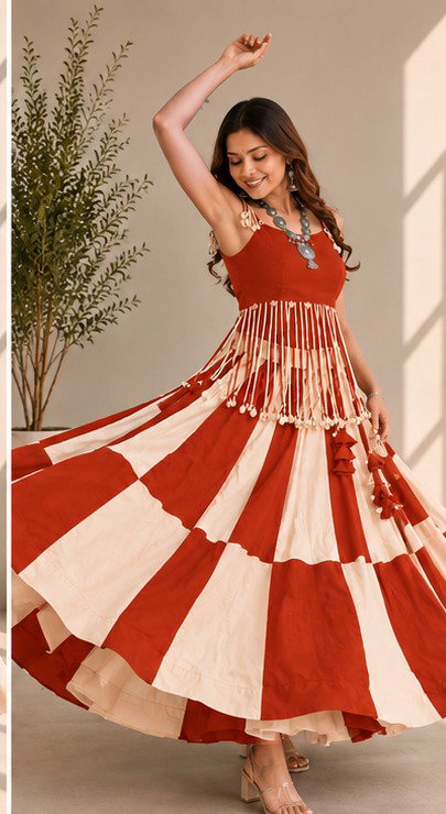 Rust Thread Lehenga Set — view 5