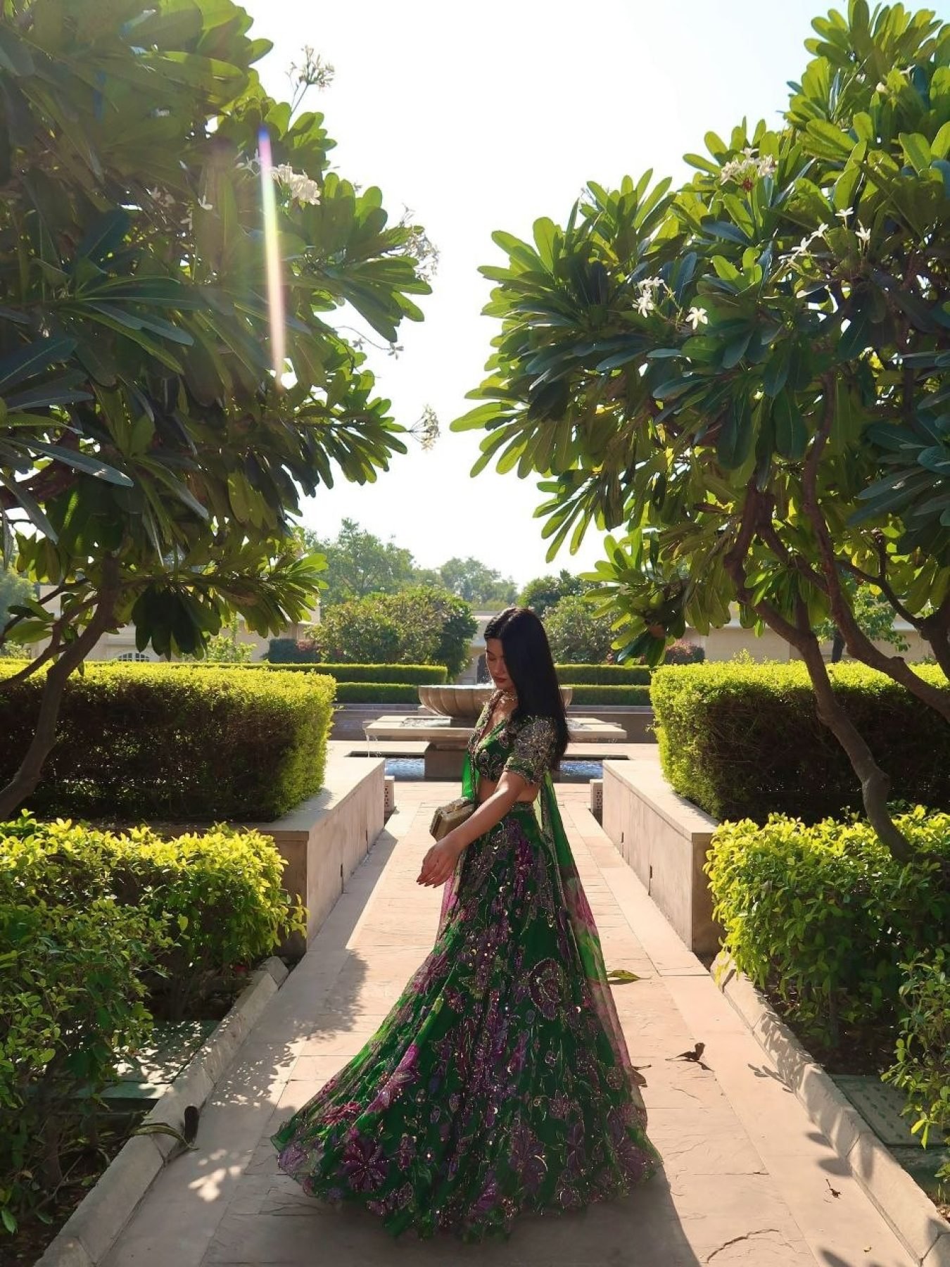 Green Mirror Wedding Lehenga Set — view 13