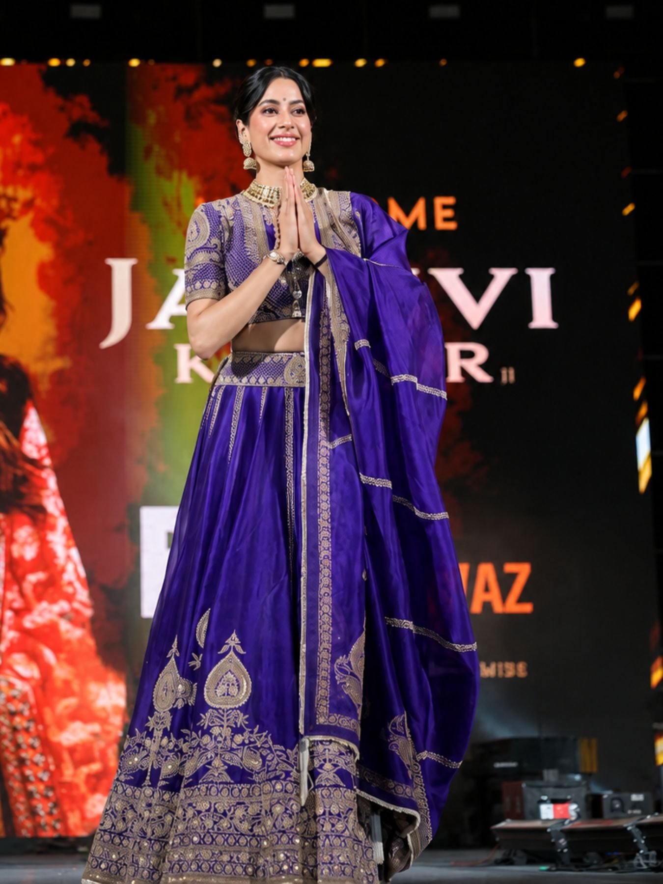 Purple Dori Sequin Wedding Lehenga Set — view 1
