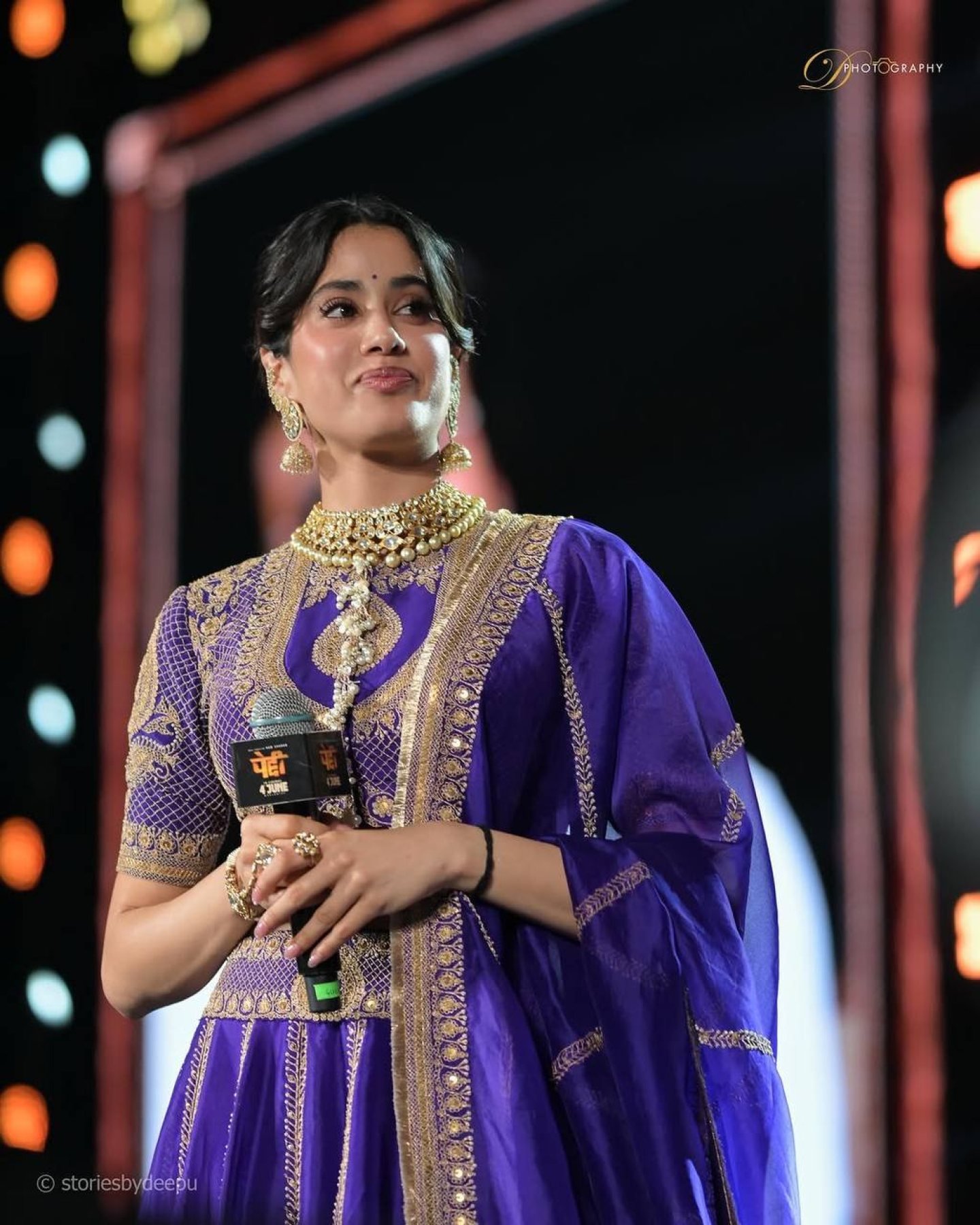 Purple Dori Sequin Wedding Lehenga Set — view 3