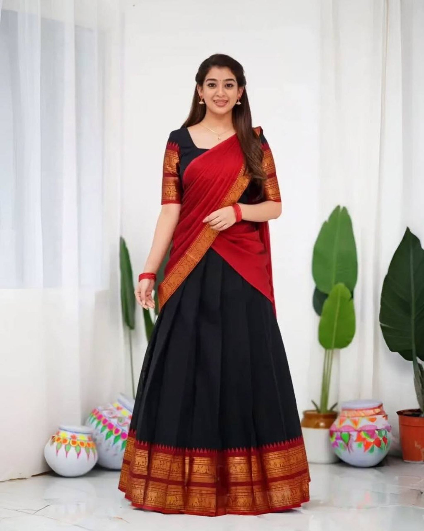 Black Zari Wedding Lehenga Set — view 12