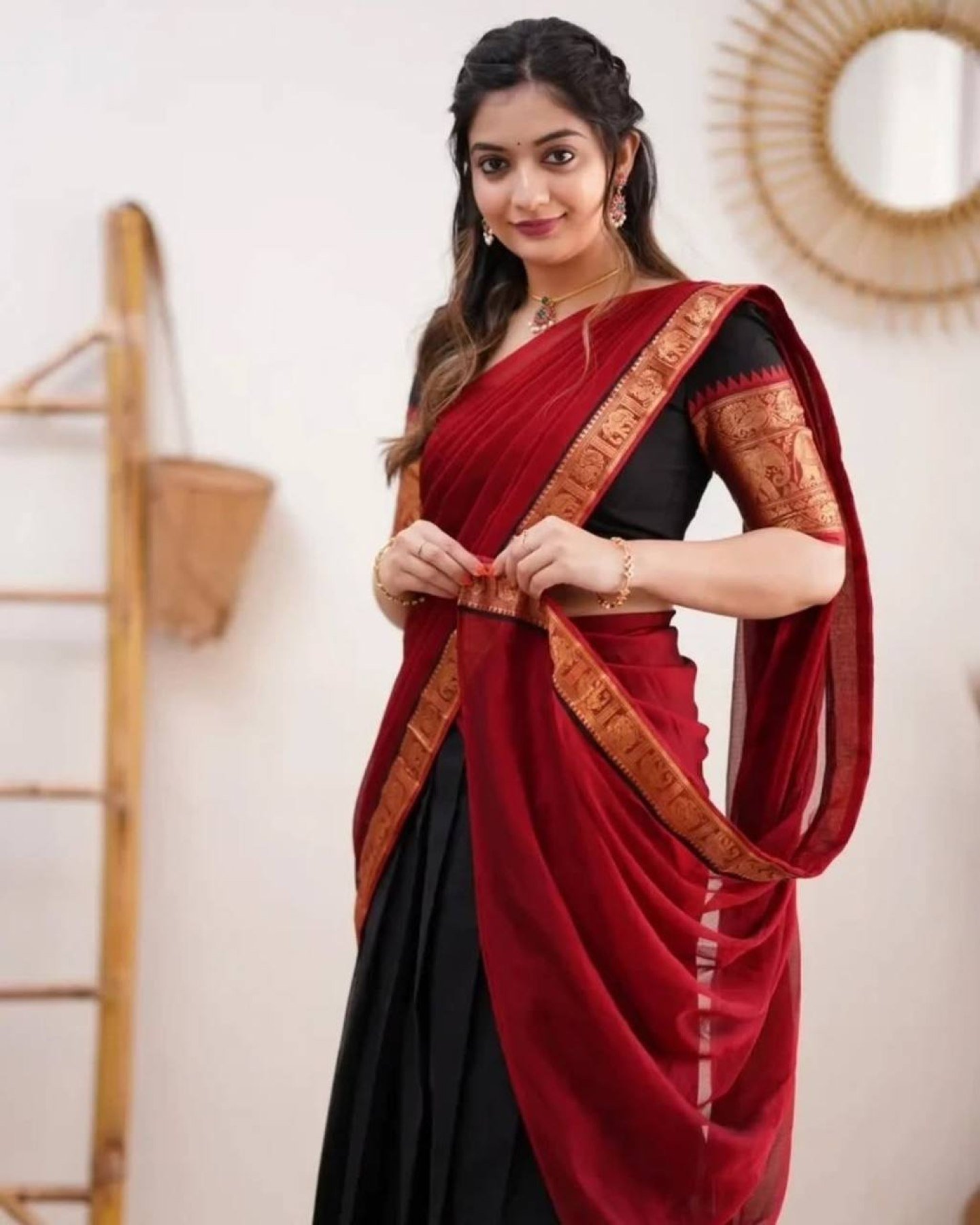 Black Zari Wedding Lehenga Set — view 13