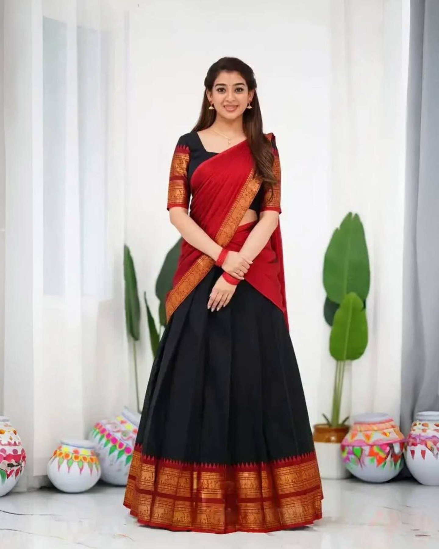 Black Zari Wedding Lehenga Set — view 14