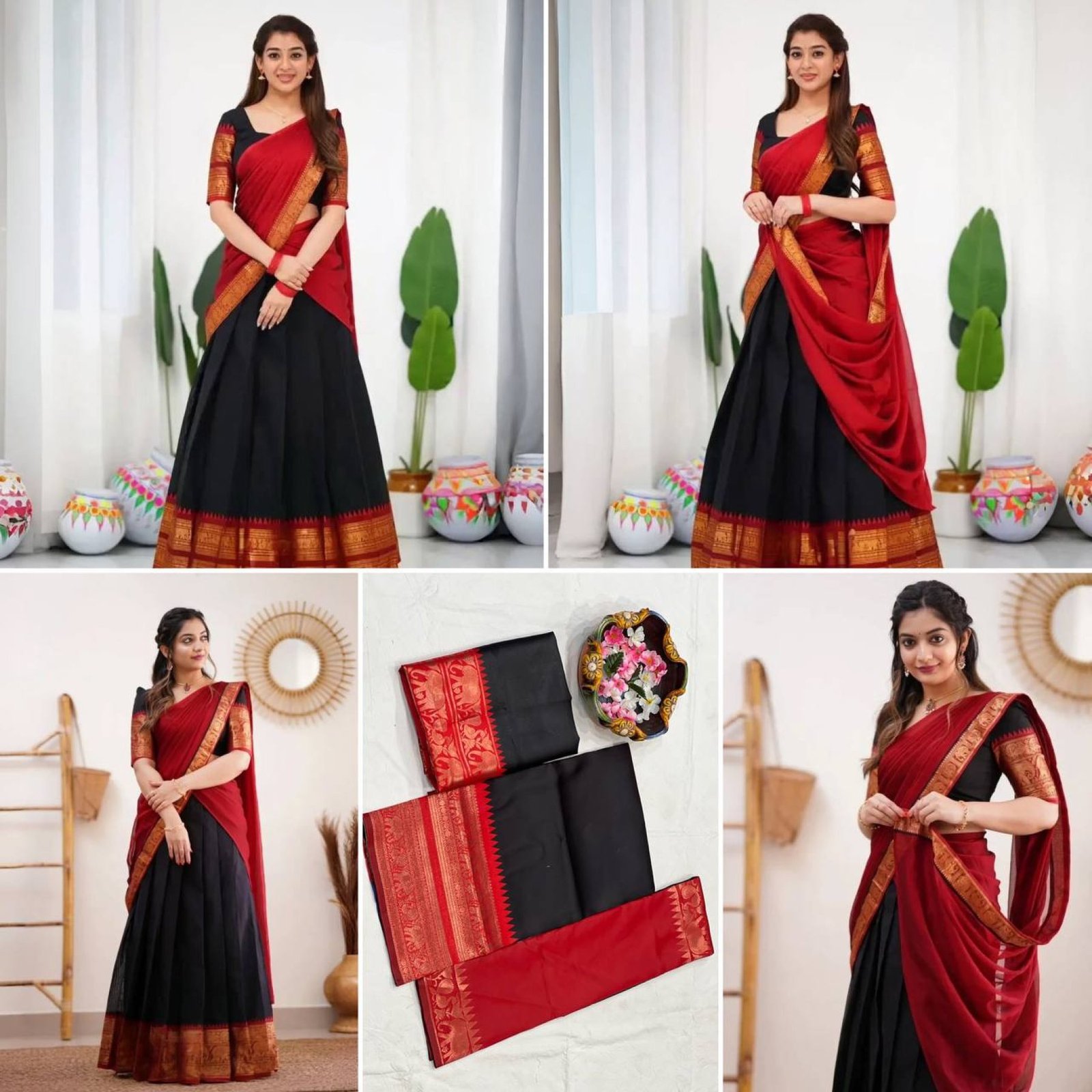 Black Zari Wedding Lehenga Set — view 2