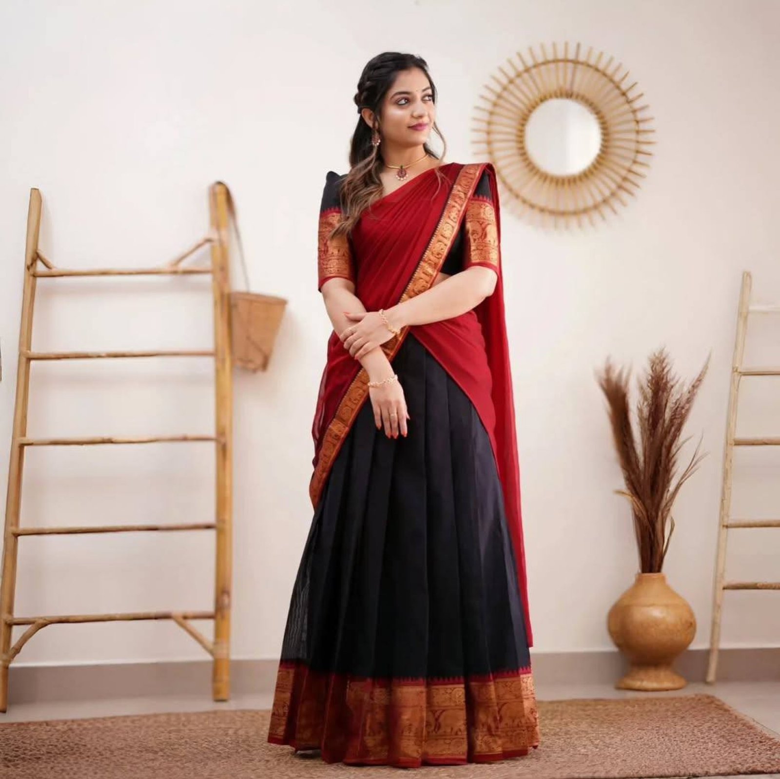 Black Zari Wedding Lehenga Set — view 3