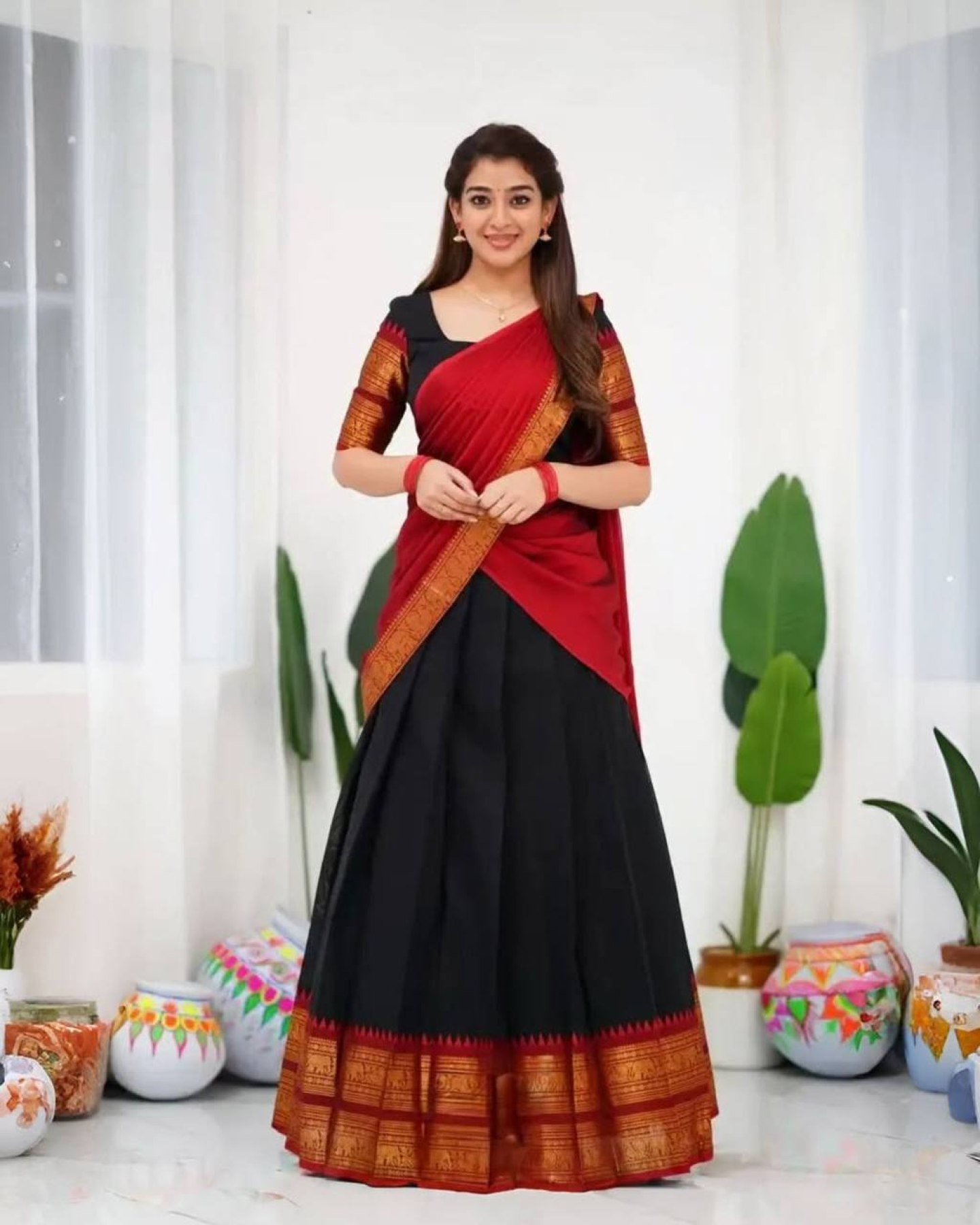 Black Zari Wedding Lehenga Set — view 4