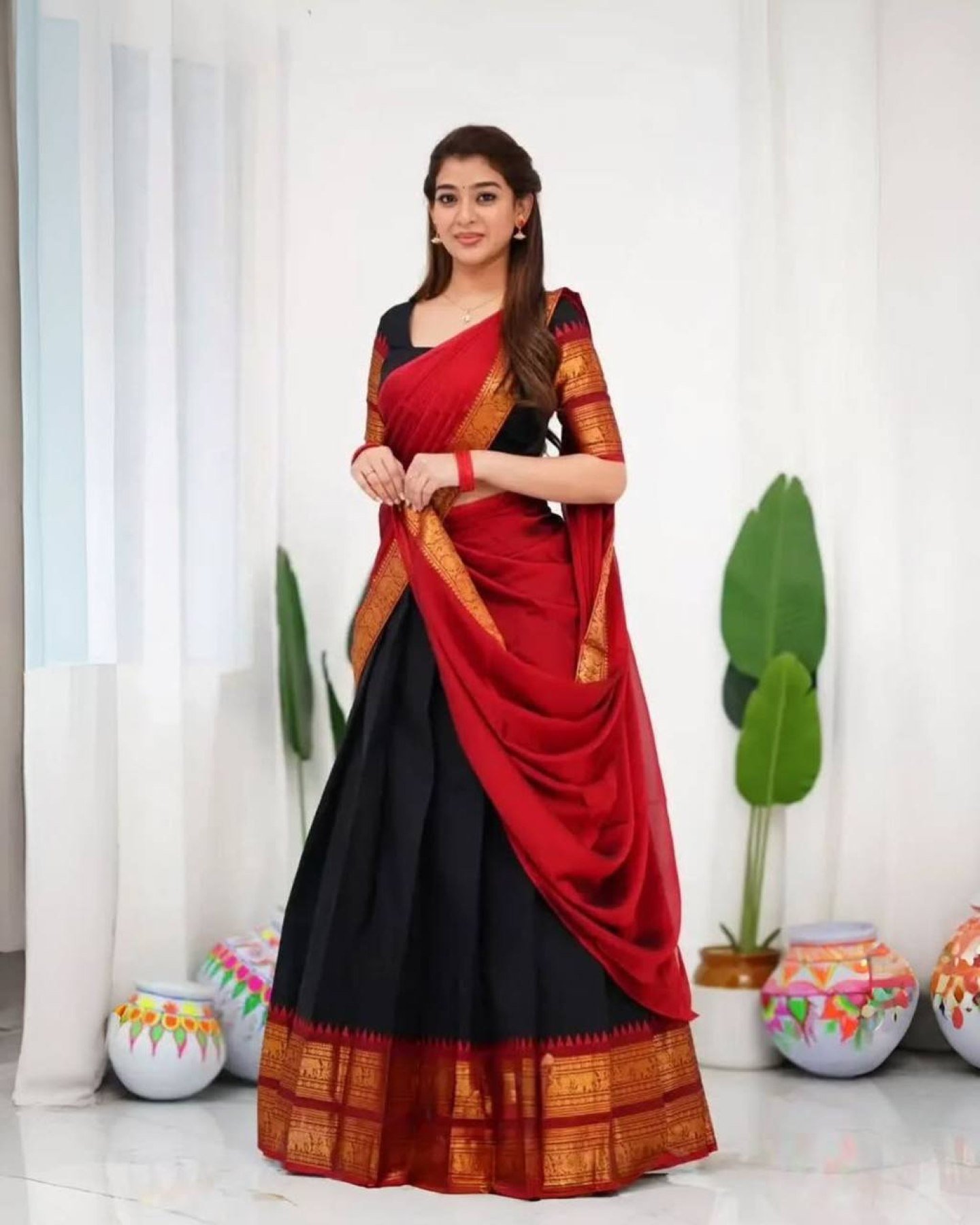 Black Zari Wedding Lehenga Set — view 5