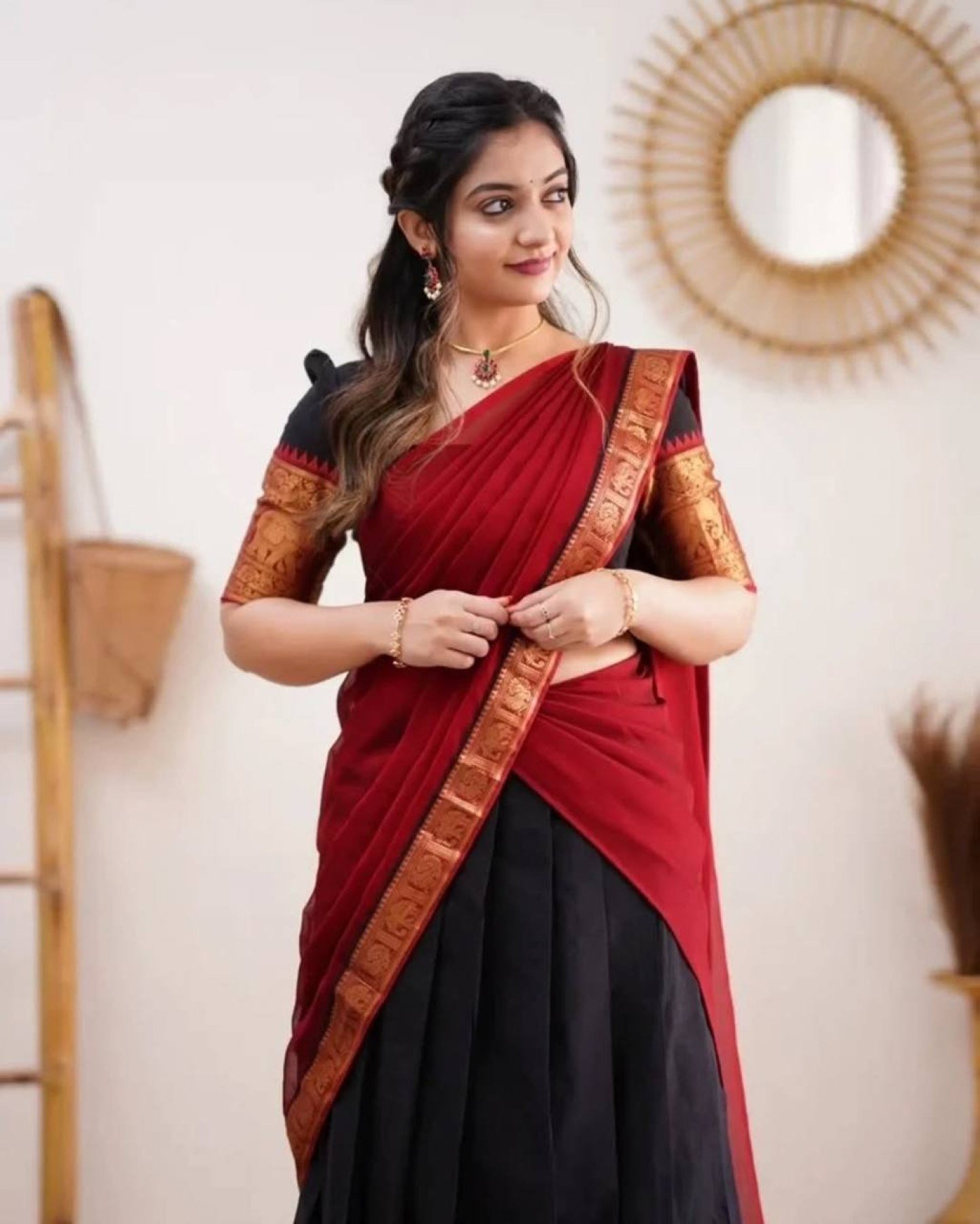 Black Zari Wedding Lehenga Set — view 6