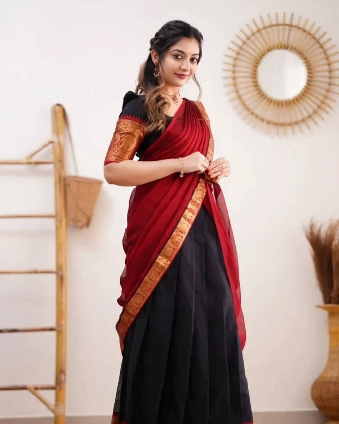 Black Zari Wedding Lehenga Set — view 7