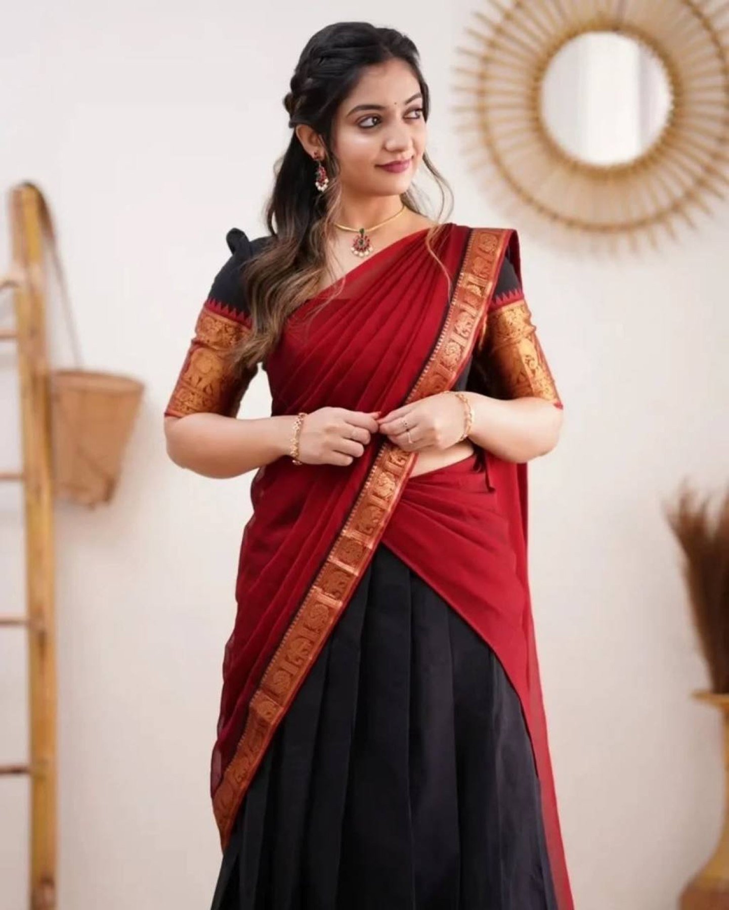 Black Zari Wedding Lehenga Set — view 9
