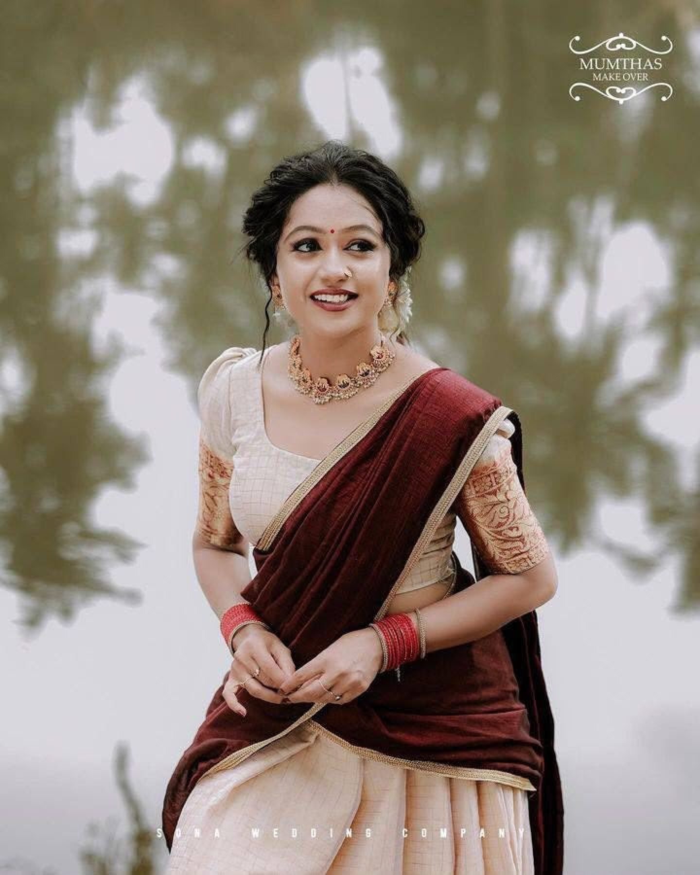Cream Stated Thread Lehenga Set — view 2
