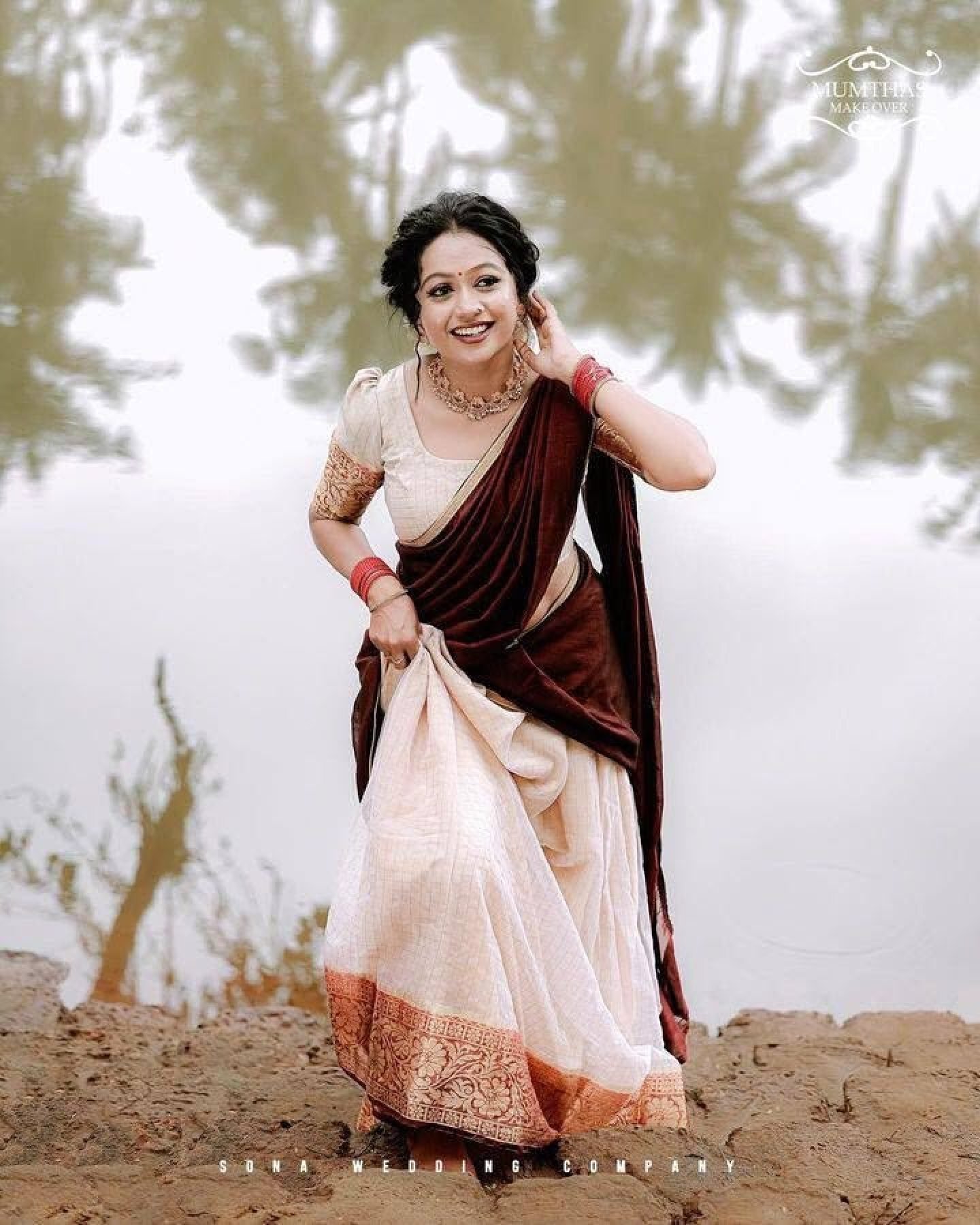 Cream Stated Thread Lehenga Set — view 8