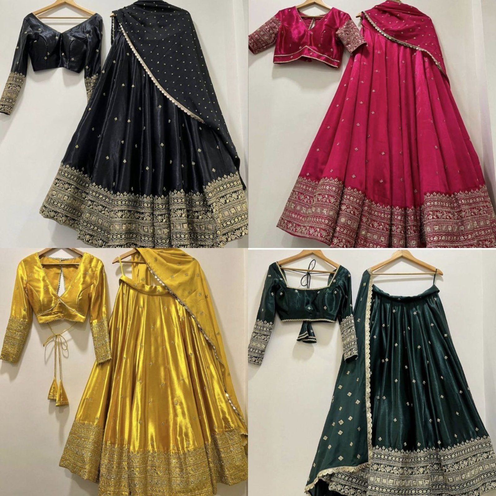 Black 3m Flair Sequin Wedding Lehenga Set — view 2