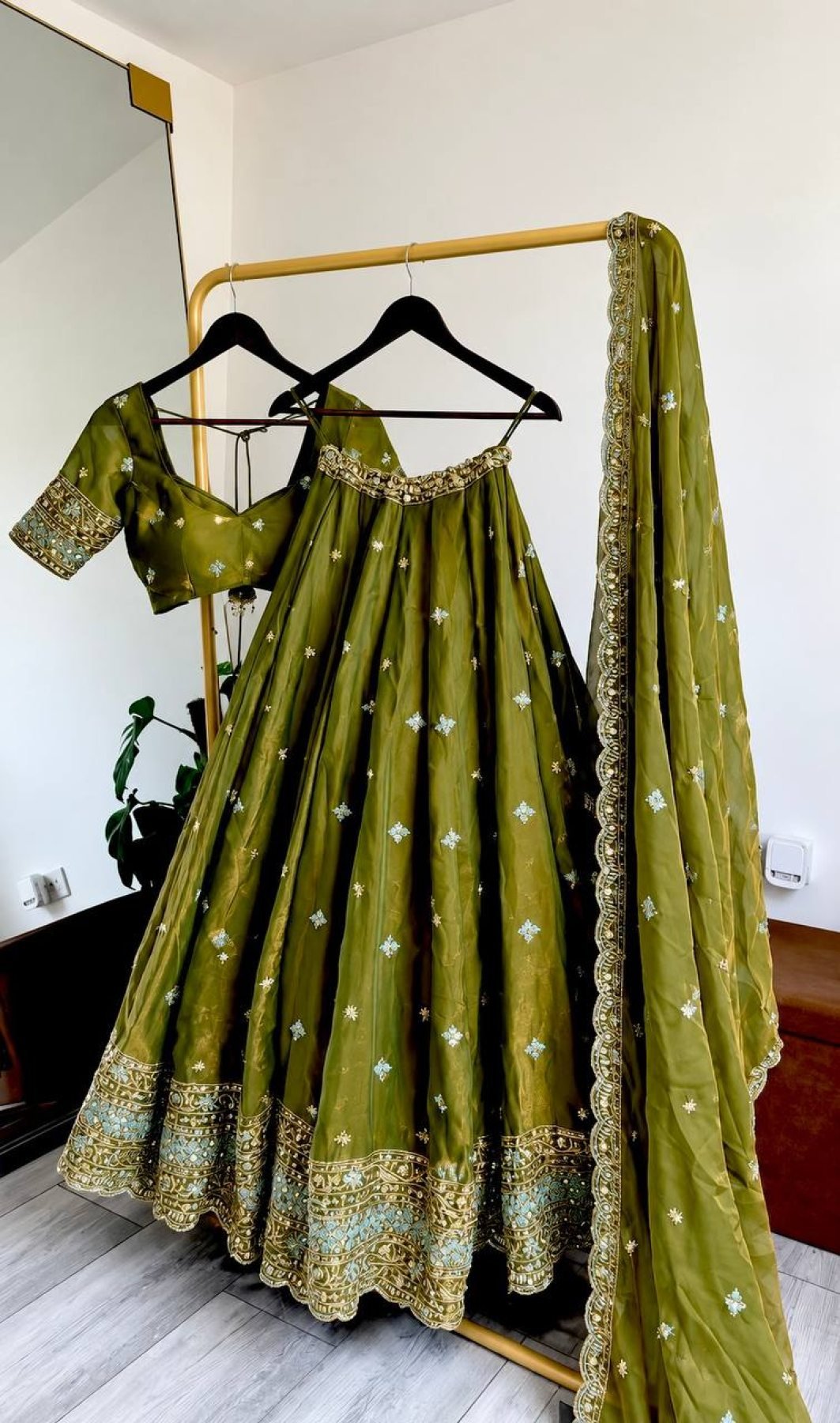 Green Kamar Sequin Lehenga Set — view 4