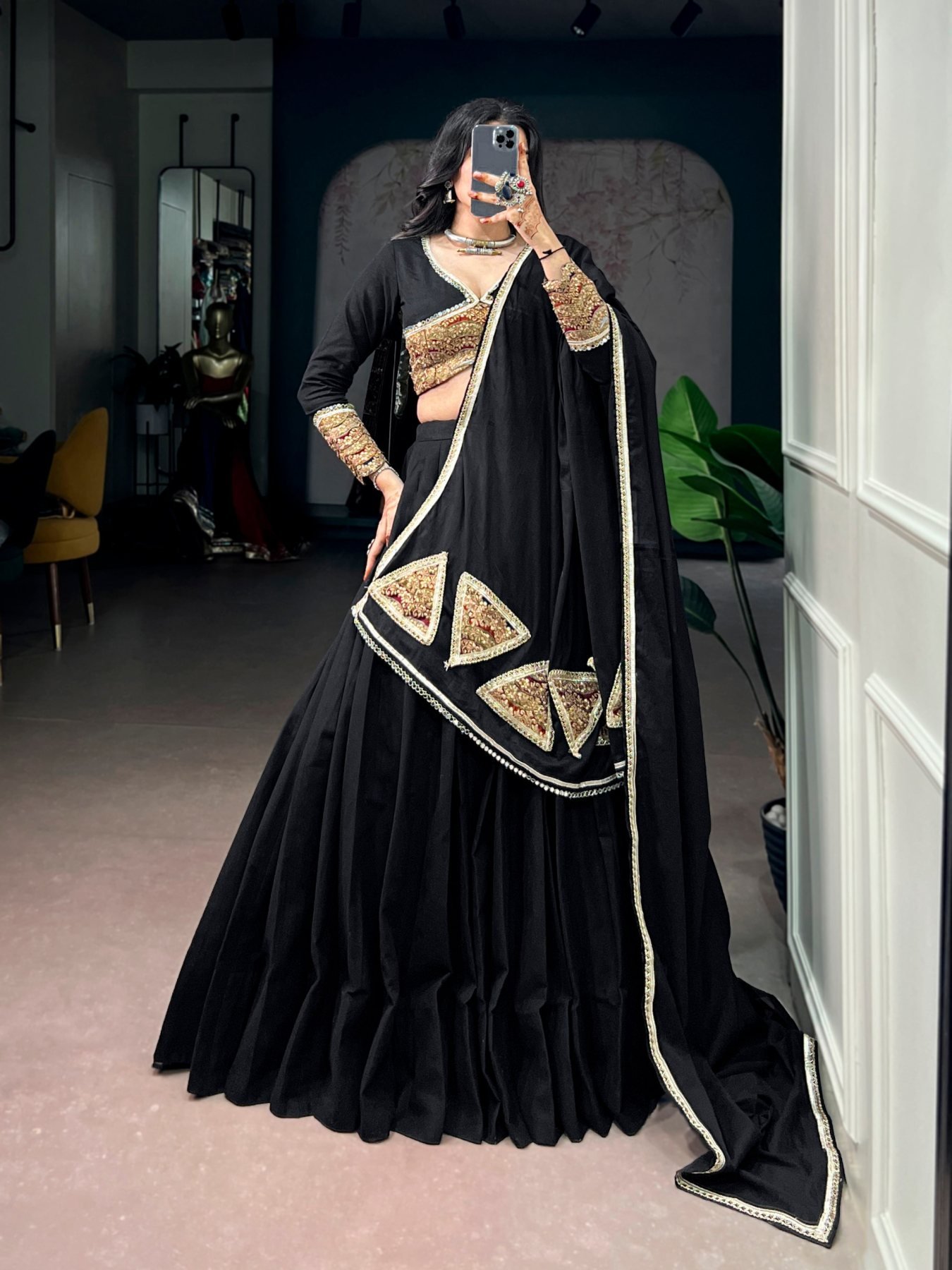 Black Gota Lehenga Set — view 2
