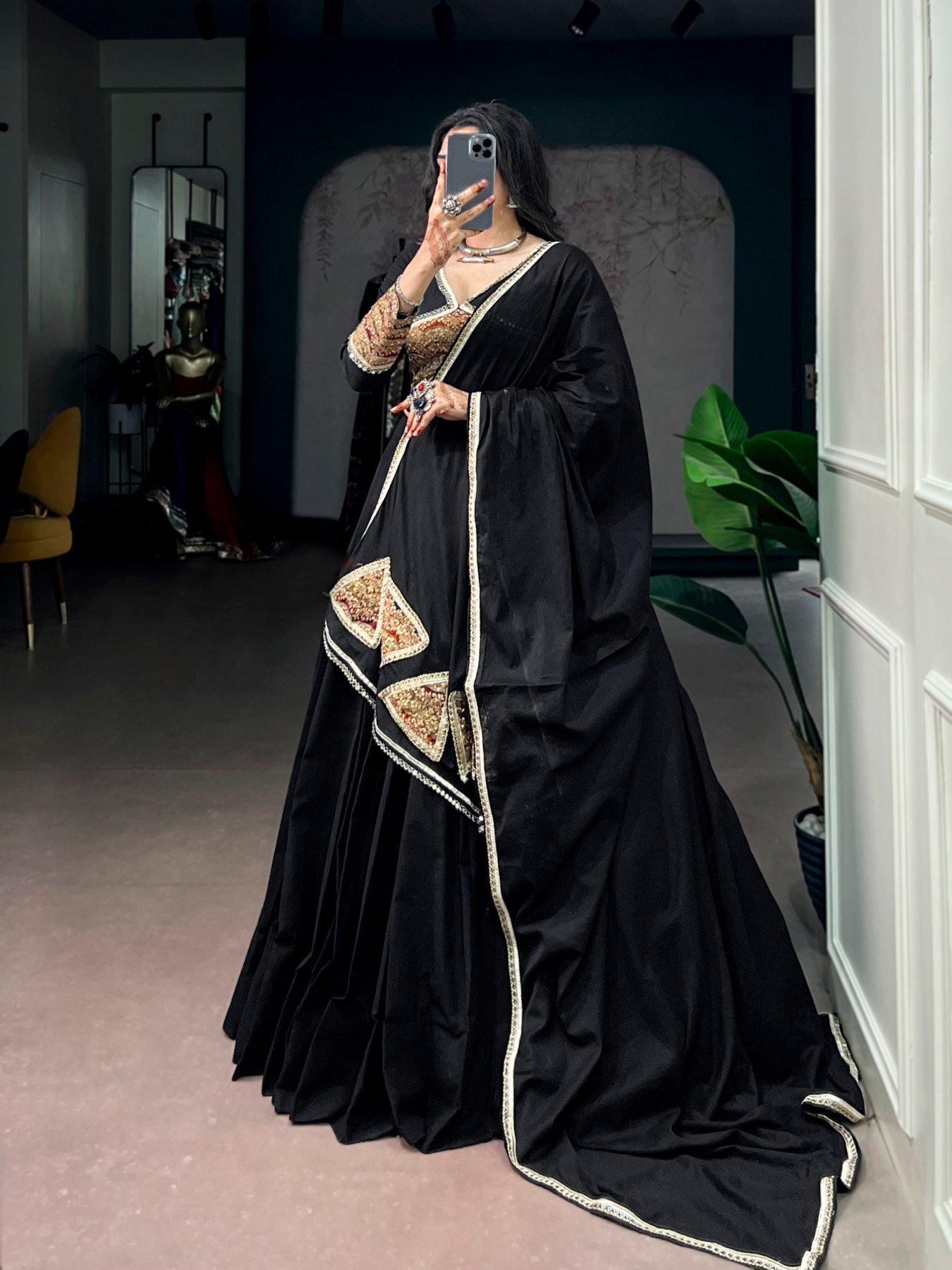 Black Gota Lehenga Set — view 5