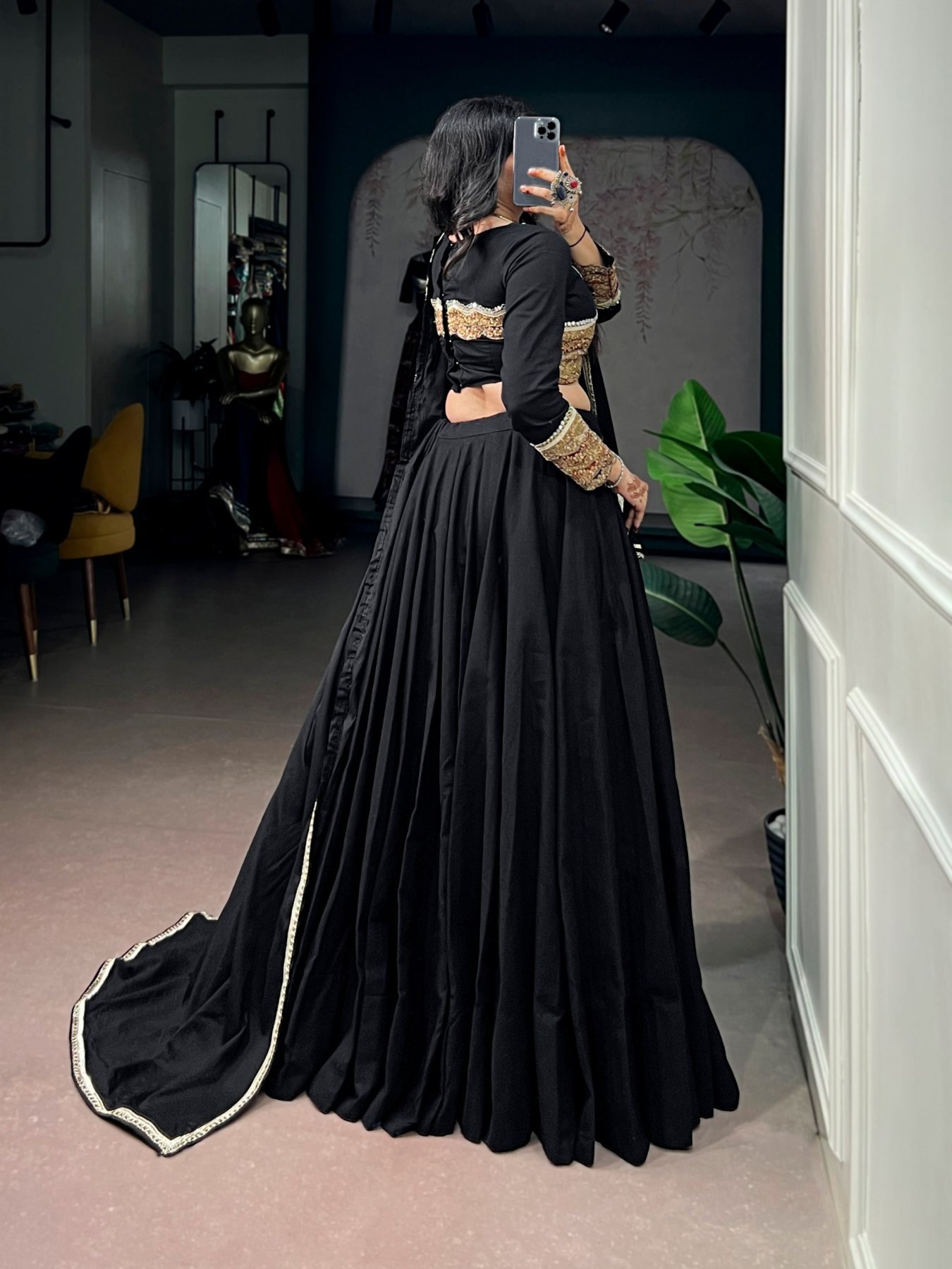 Black Gota Lehenga Set — view 6