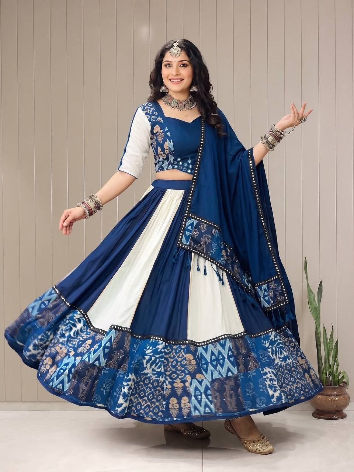 White Thread Lehenga Set — view 2