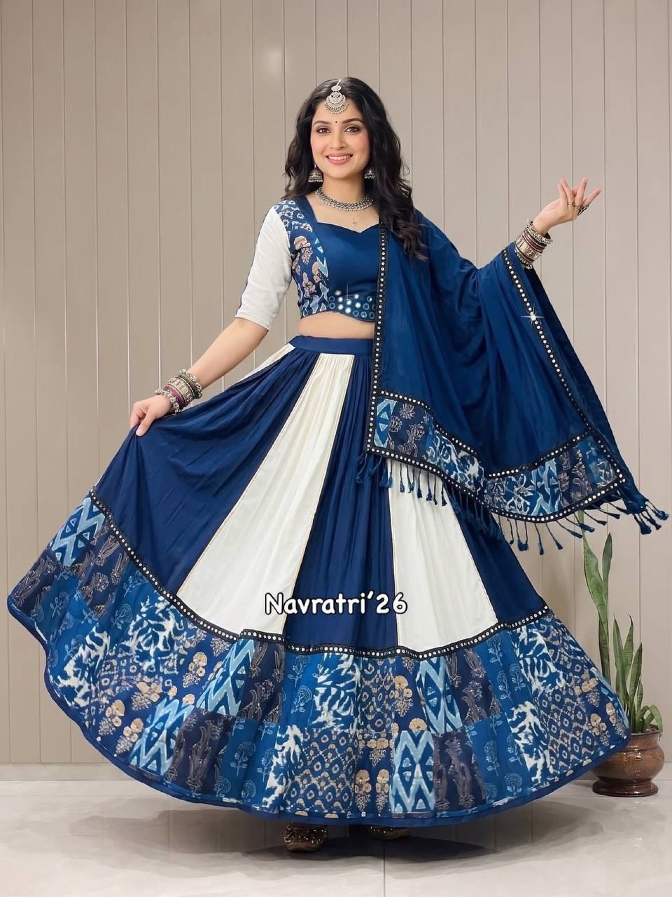 White Thread Lehenga Set — view 3