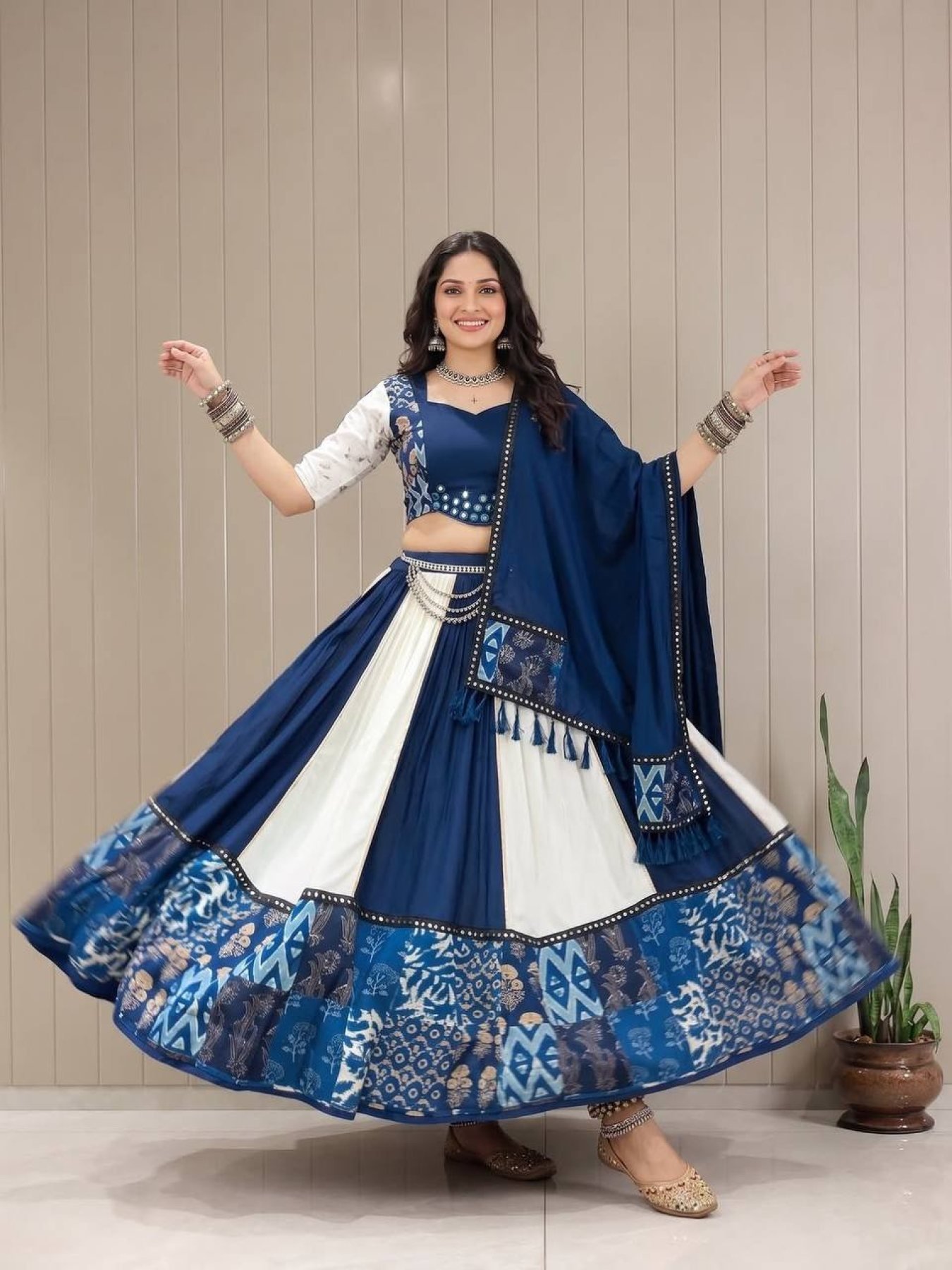 White Thread Lehenga Set — view 4