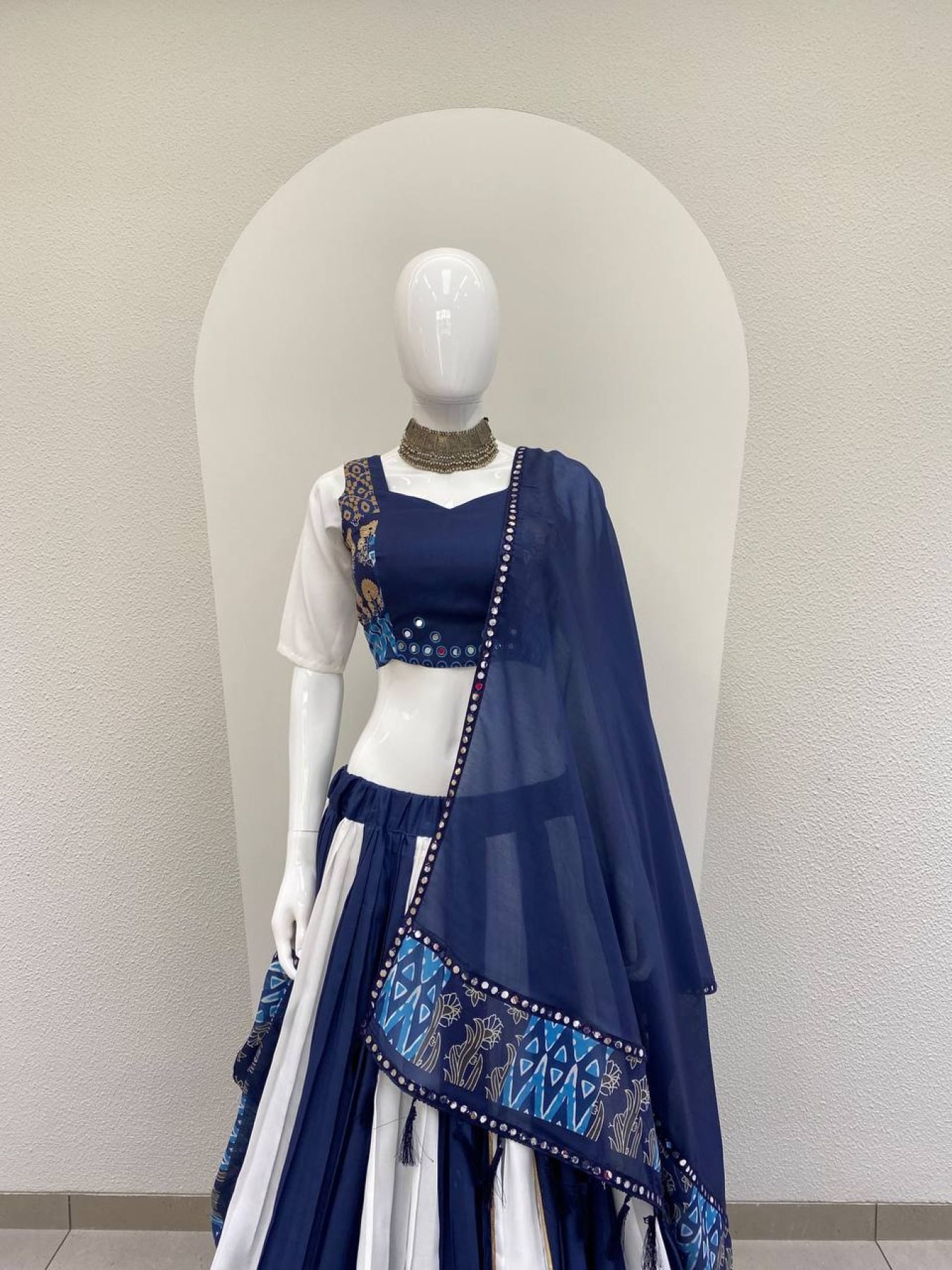 White Thread Lehenga Set — view 8