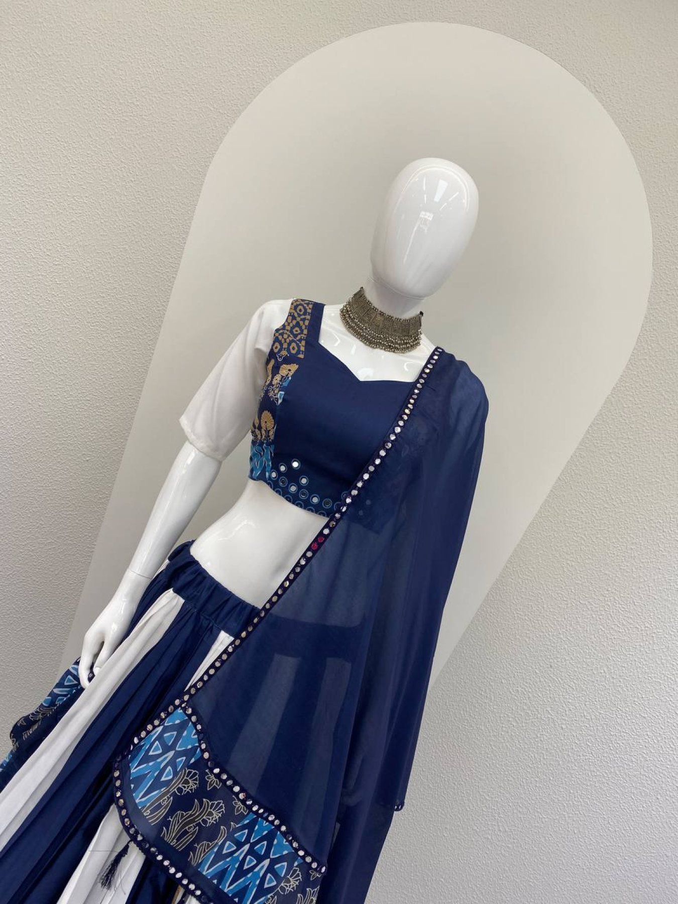 White Thread Lehenga Set — view 9