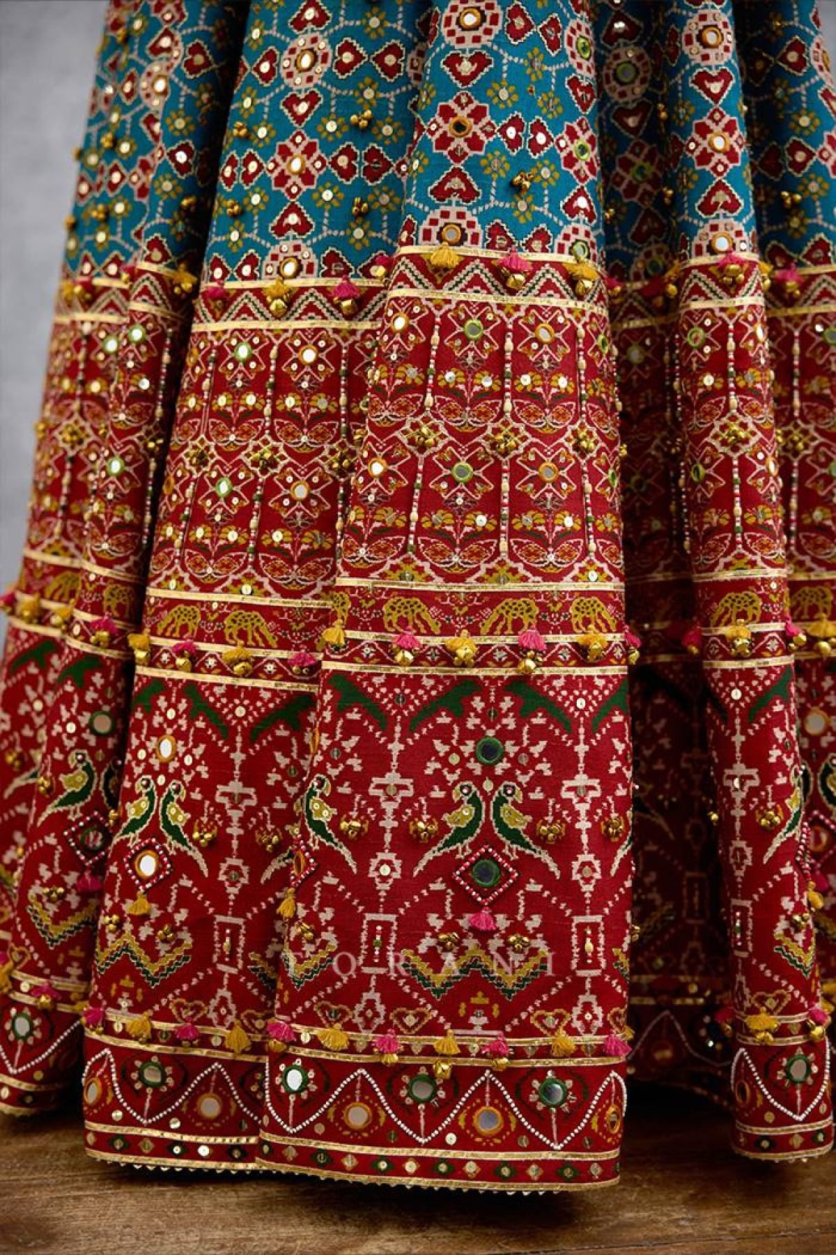 Teal Blue Mirror Lehenga Set — view 12
