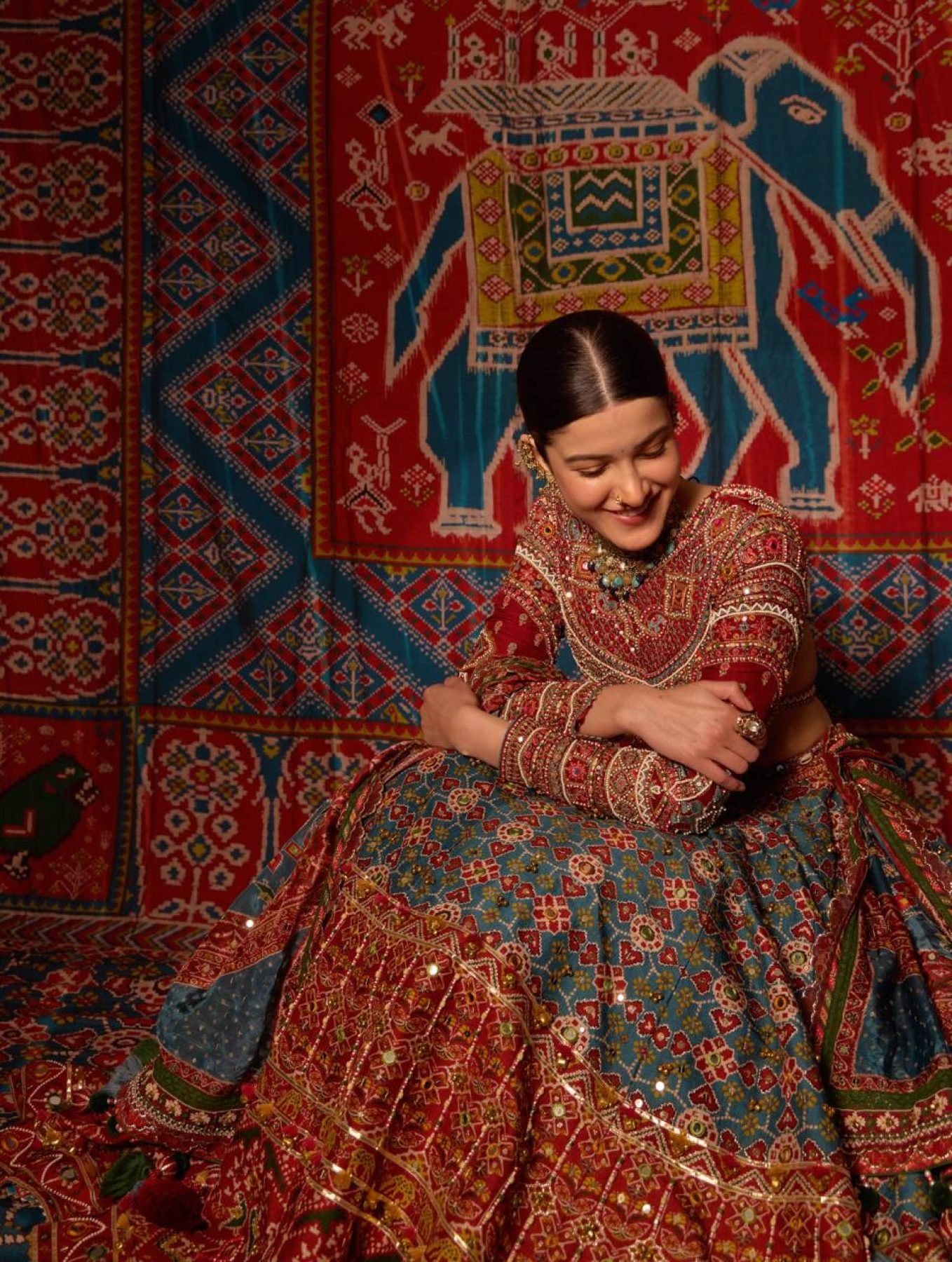Teal Blue Mirror Lehenga Set — view 14