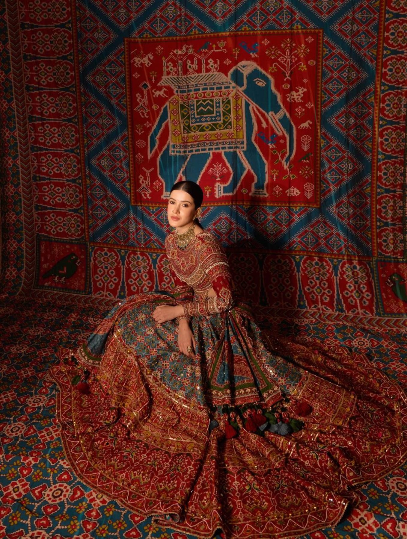 Teal Blue Mirror Lehenga Set — view 16
