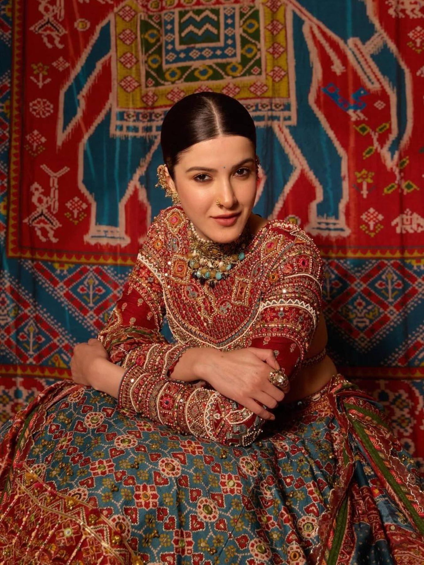 Teal Blue Mirror Lehenga Set — view 19