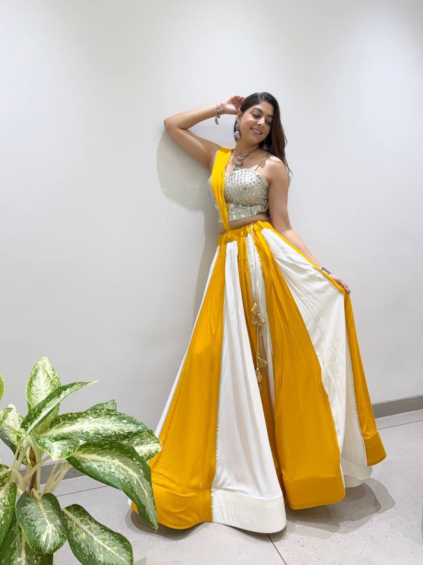 White Mirror Lehenga Set — view 1