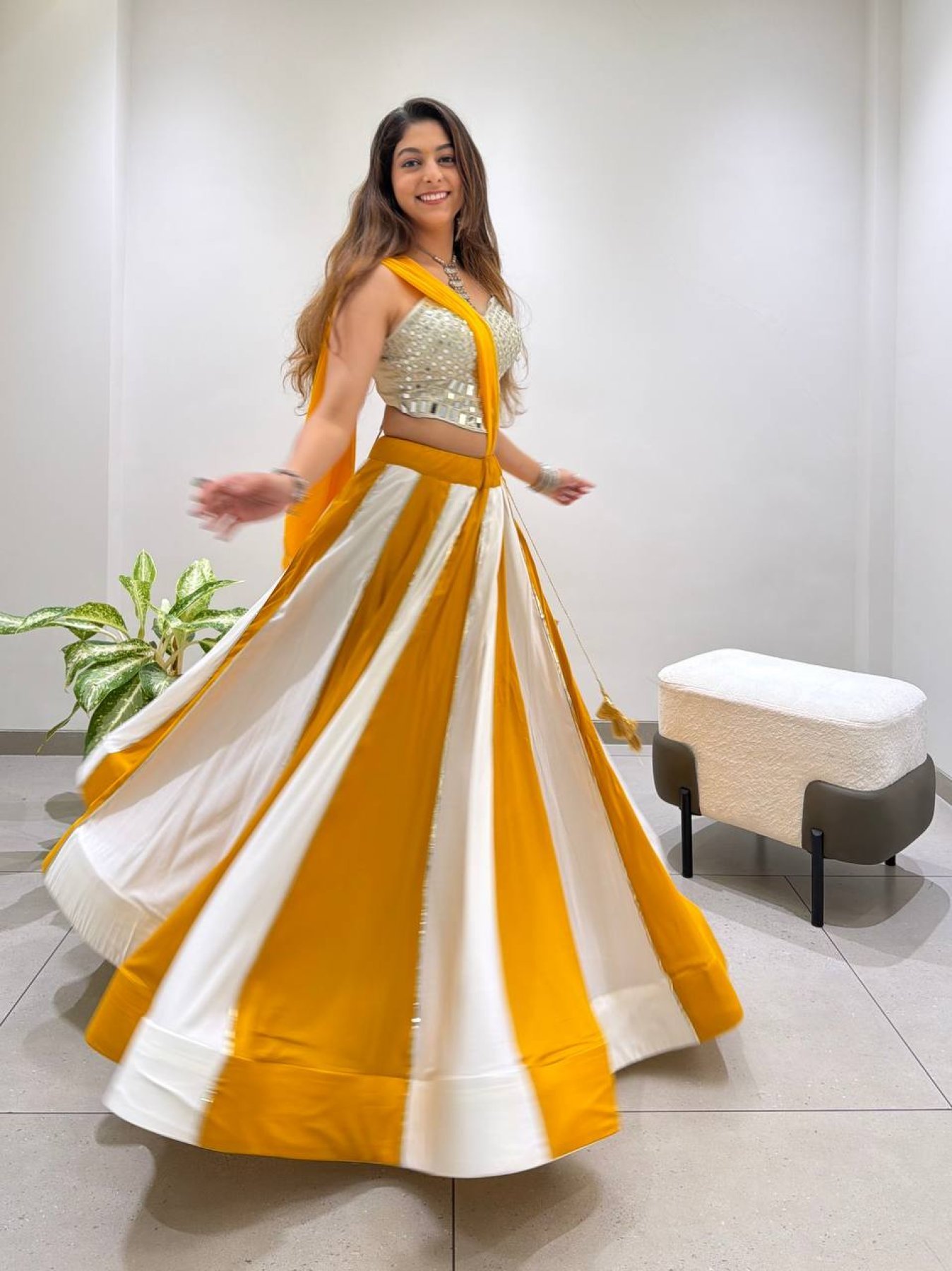 White Mirror Lehenga Set — view 2
