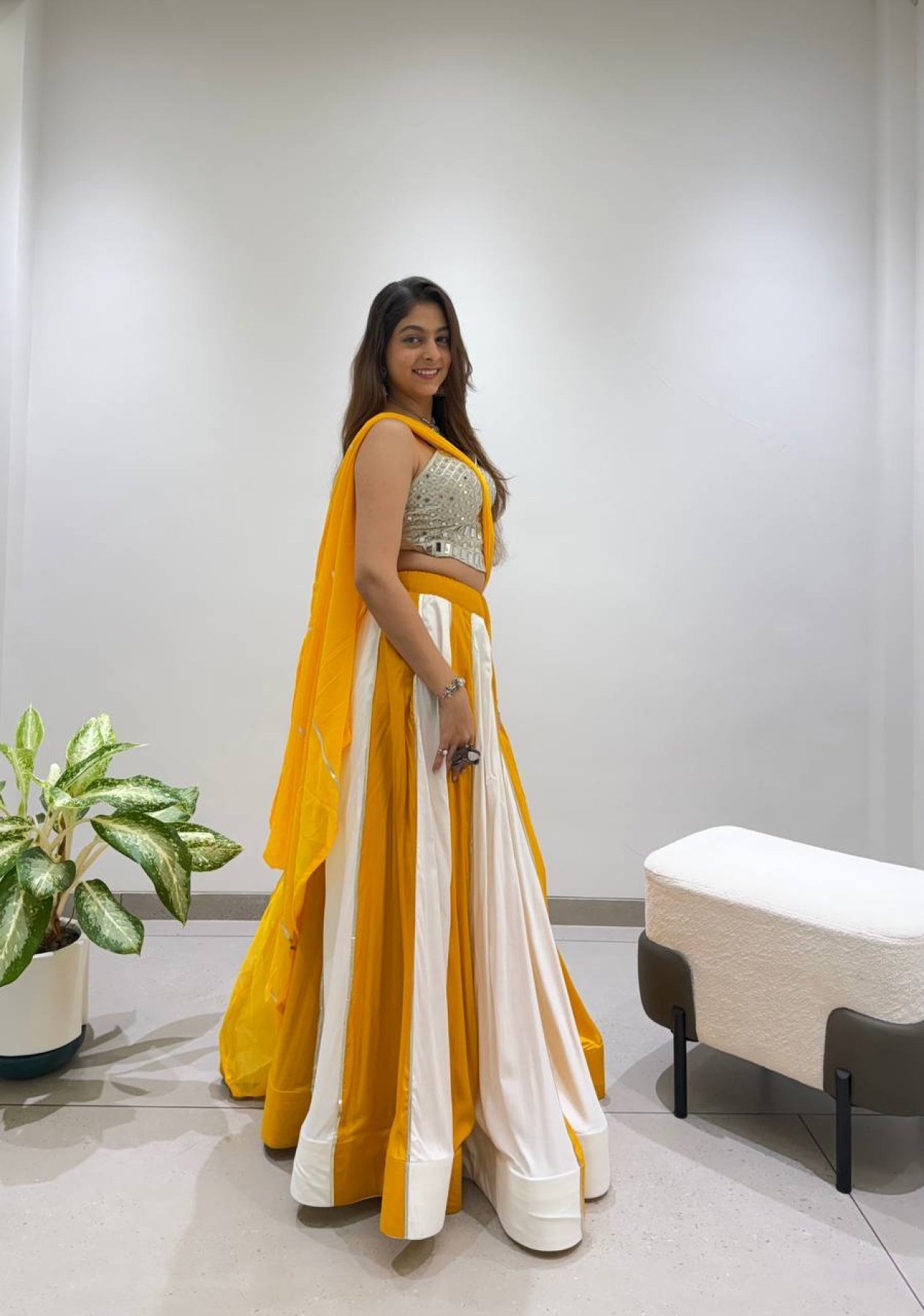 White Mirror Lehenga Set — view 11