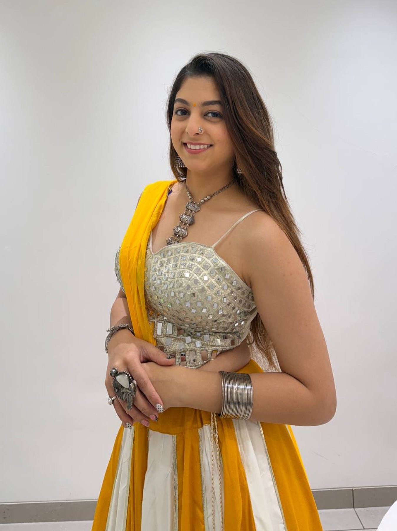 White Mirror Lehenga Set — view 5